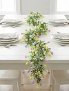 Spring Easter Decoration Garland 210cm Artificial Colourful Garland with Eggs and Green Leaves for Home Party Wall Fireplace Stairs Window