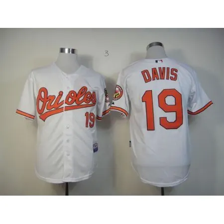 Orioles #19 Chris Davis White Cool Base Stitched MLB Jersey
