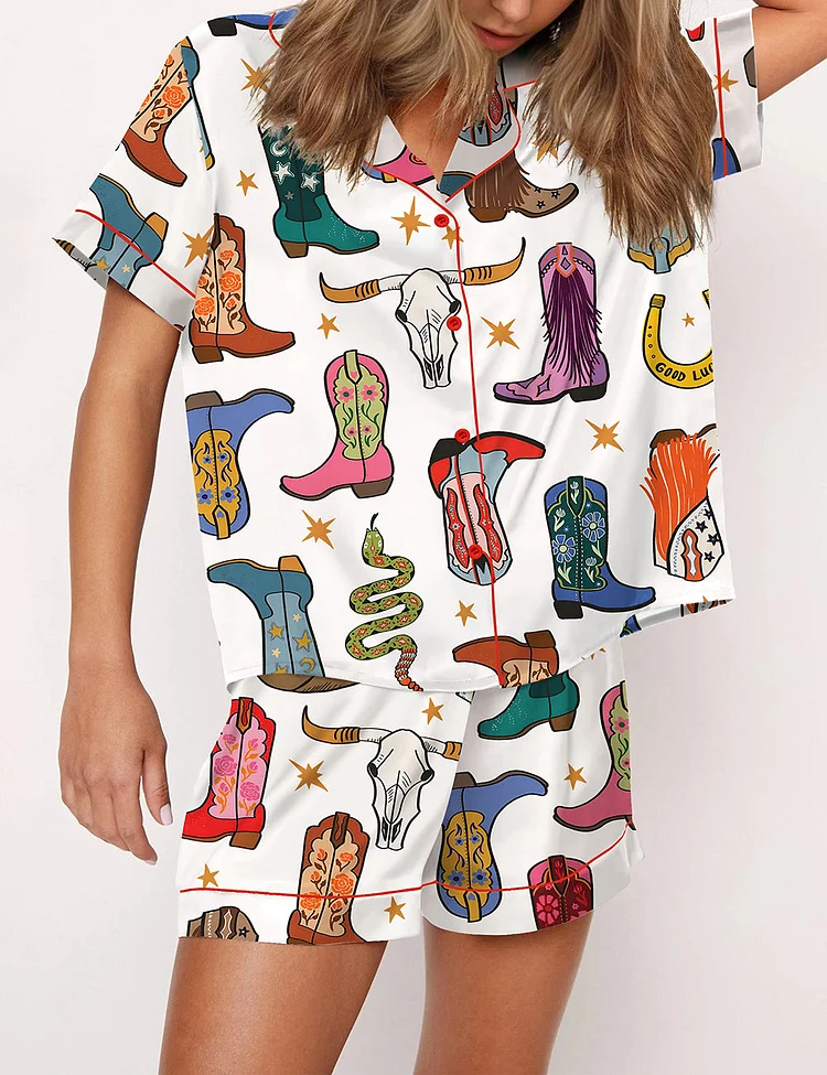 Women's Howdy Cowgirl Boot Pajama Set