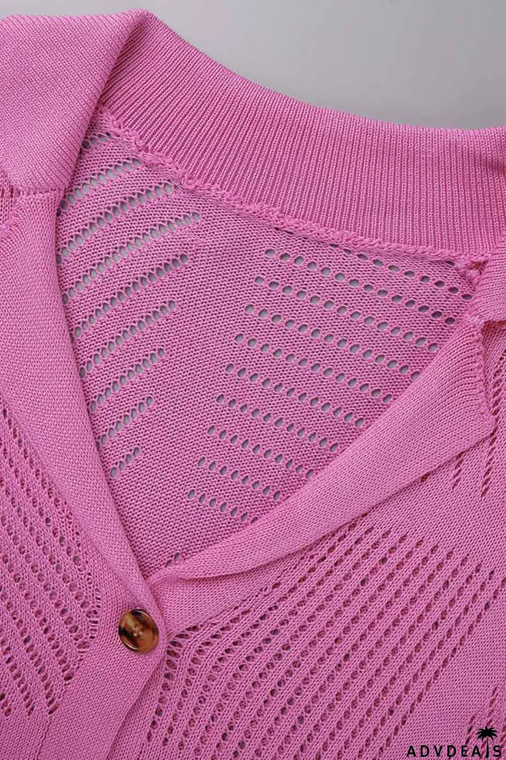 Green Yellow Sexy Solid Hollowed Out Patchwork Buckle Turndown Collar Half Sleeve Two Pieces