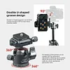 Aluminum Alloy Metal Universal Rotating Ballhead Mount 360° Panoramic Base Tripod Head Mobile Phone Camera Stand Live Streaming Video Damping Camera Expansion Accessories