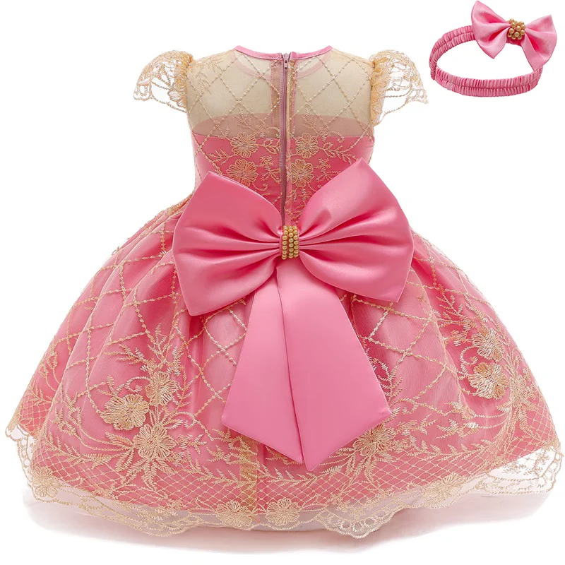 Uveng Flower Lace Baby Girl Dress Wedding Party Children Girls Clothing 0-8 Years Princess Pageant Kids Dresses for Girls Costume