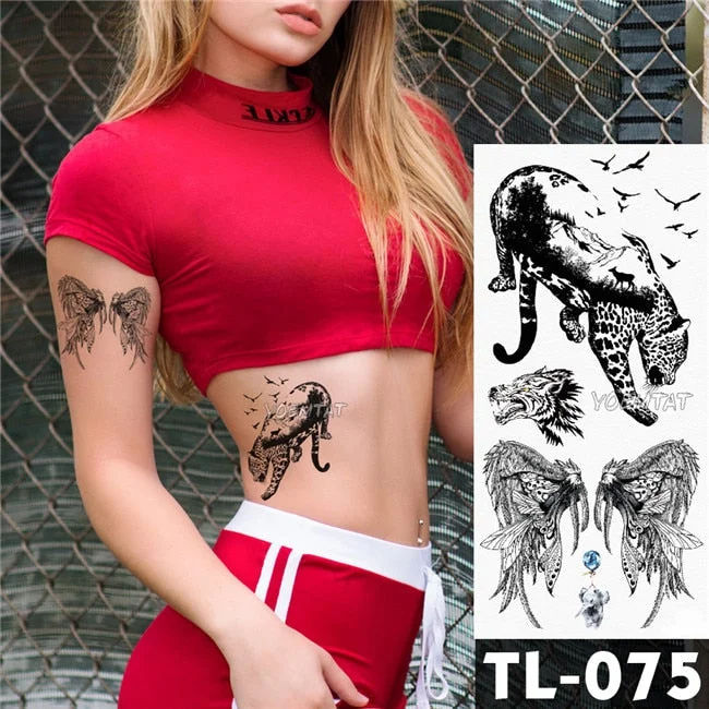 Water Transfer Dark Splash Ink Realistic Roses Temporary Tattoo Sticker Arm Leg Back Pattern Body Art Waterproof Fake Tattoo 515