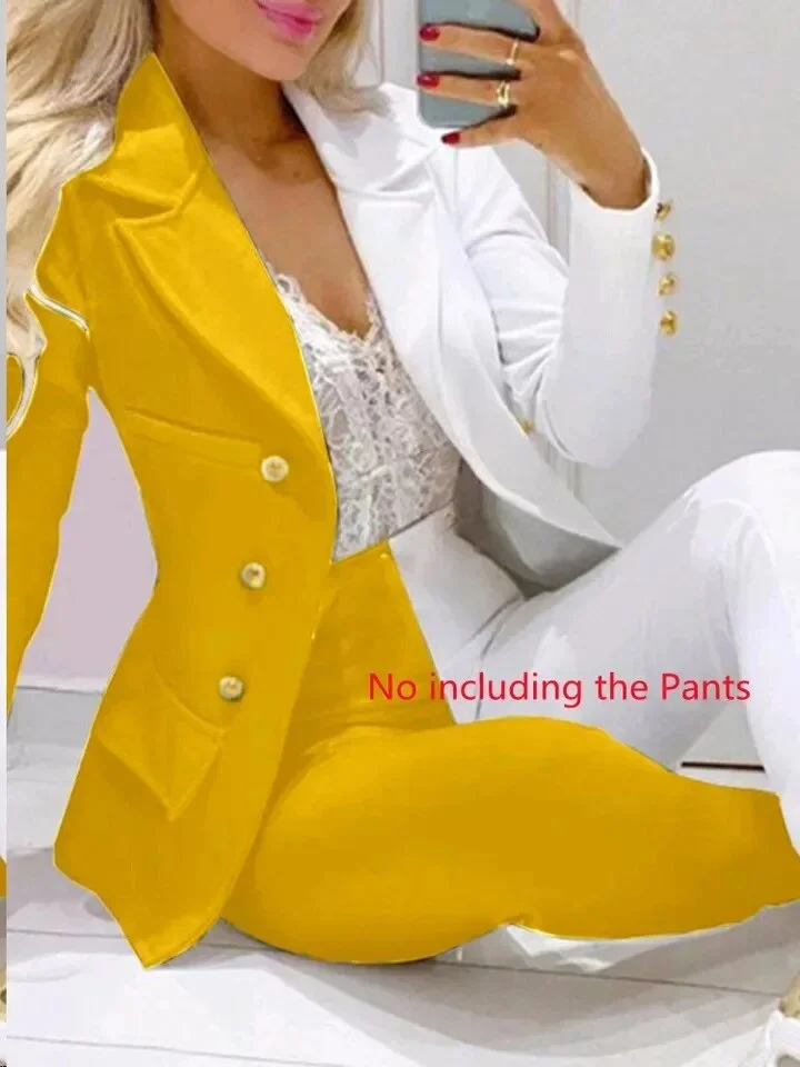 Nigikala Stripe Print Suit Coat Pants Set Office Lady Fashion Elegant Long Sleeve Top Trousers Two Piece Set Women Outfit 2023