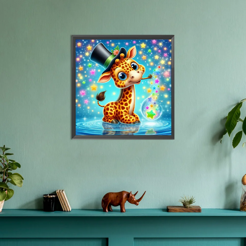 Diamond Painting - Full Round Drill - Giraffe(Canvas|30*30cm)