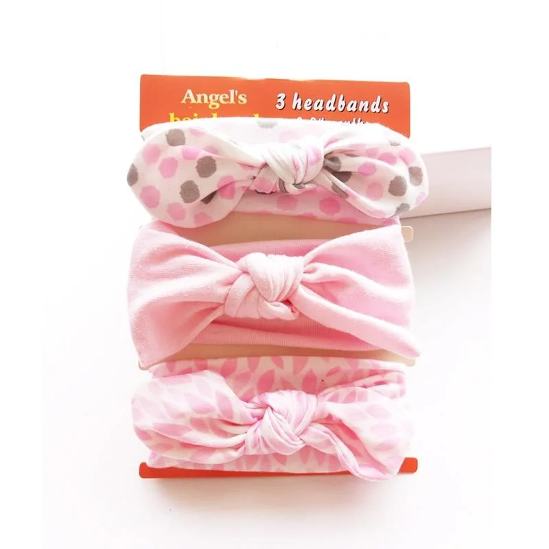 3pcs/set Baby Headband Girls Hair Accessories Cotton Rabbit Ear Turban Bow Elastic Hairband Baby Princess Christmas Day Gifts