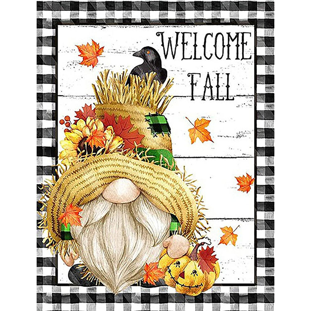 Autumn Gnome-Full Round Diamond Painting
