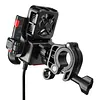 Cooling Motorcycle Phone Mount with USB/TYPE-C Charging Port Motorcycle Phone Holder 360 Rotation Cellphone Cradle Adjustable for 5.4-7.8 Inch Smartphone (Handlebar)