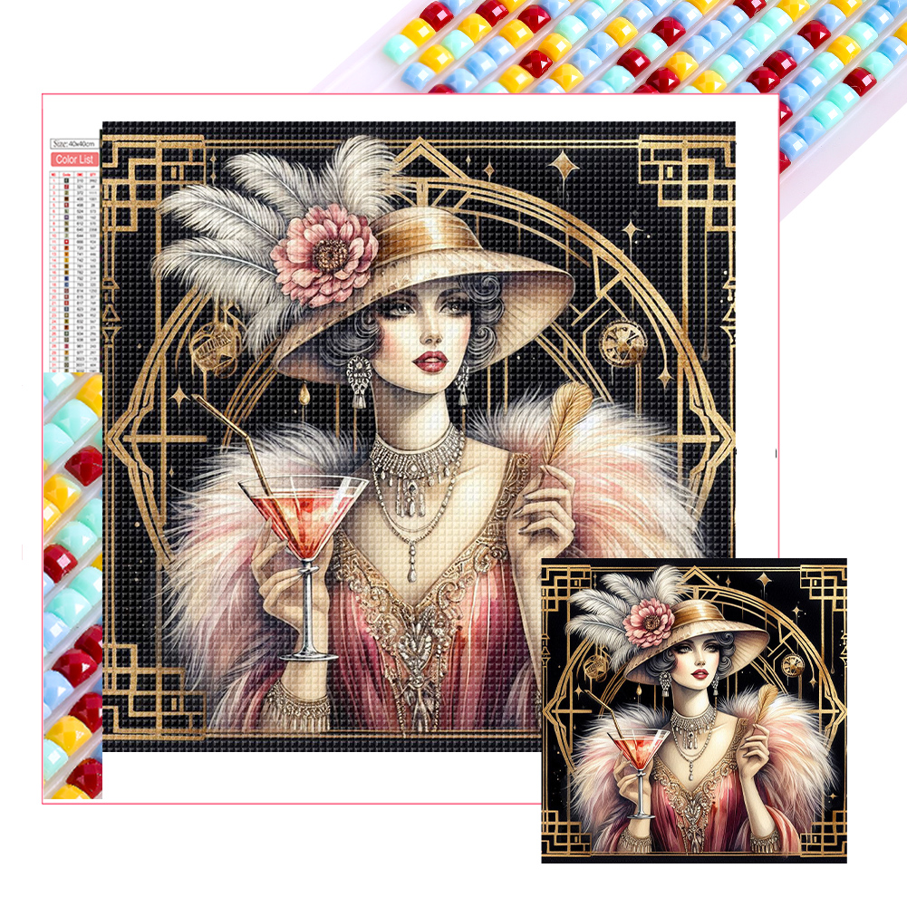 Lady 40*40cm(picture) full square drill diamond painting