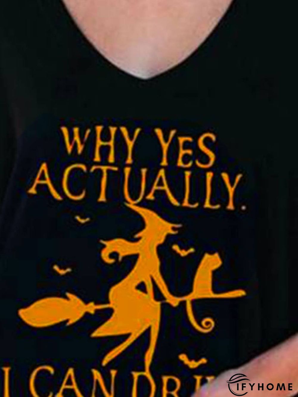 Casual Long Sleeve V Neck Printed Top | IFYHOME