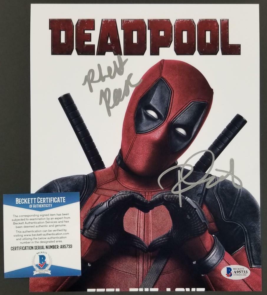 Writer Paul Wernick & Rhett Reese signed Deadpool 8x10 Photo Poster painting #2~ Beckett BAS COA