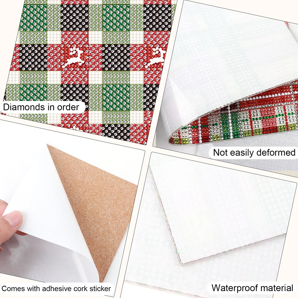 2Pcs Mandala Pattern Diamond Painting Placemat DIY Diamond Crafts(30*20cm)