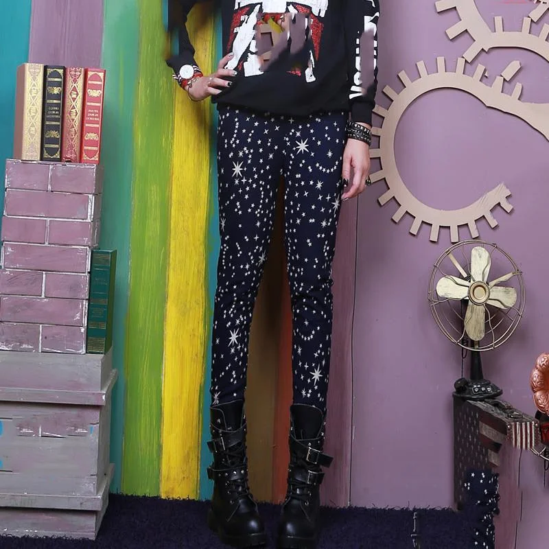 CUHAKCI Fitness Leggins Women Legging Graffiti Cartoon Printed Trousers Elastic Push Up Pencil Pants Polyester