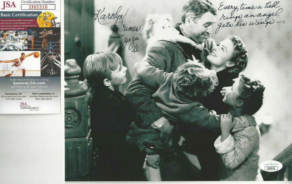 ZUZU holding autographed 8x10 from It's a Wonderful Life Great Inscription JSA*