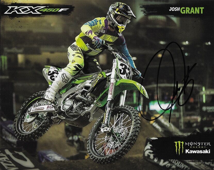 *JOSH GRANT*SIGNED*AUTOGRAPHED*Photo Poster painting CARD*KAWASAKI*MONSTER*ENERGY*8 X 10