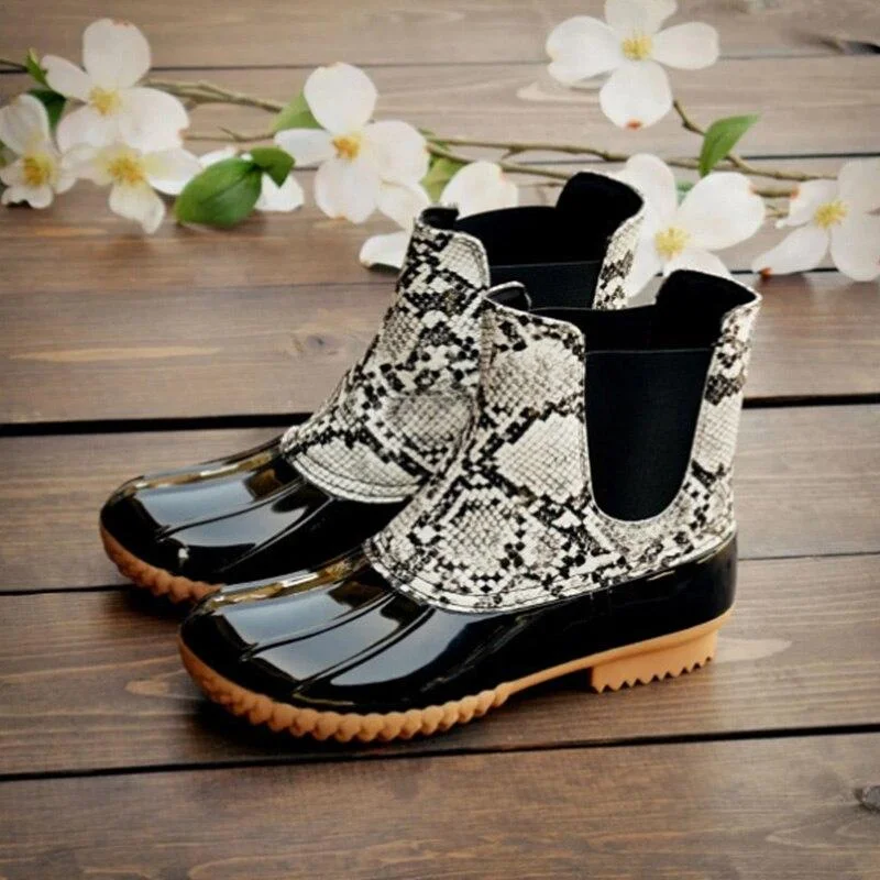 Rainboots For Women Autumn Leopard Waterproof Non-slip Fashion Short Boots Woman 2021 PVC Rubber Shoes Slip On Rain Ankle Boots 1103-1