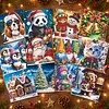 12Pcs Diamond Painting Winter Animals Greeting Card Set with Envelope