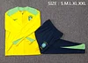 Joyfball 2024/2025 Brazil Half-Pull Training Suit Yellow Football Shirt 1:1 Thai Quality