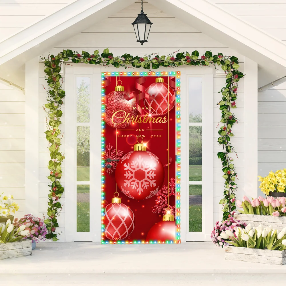 Christmas Door Cover - Outdoor Christmas Decorations - Front Door Decor - Door Cover  