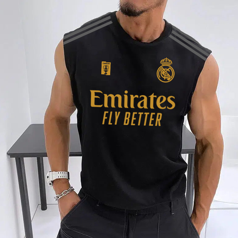 Men's Football Team Logo Print Jersey Casual Fitness Sleeveless Vest / TECHWEAR CLUB / Techwear