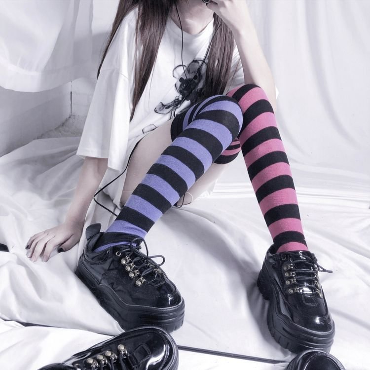 Striped Over-the-Knee Socks SP17351