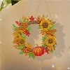 DIY Acrylic Special Shaped Diamond Painting Fall Wreath Ornament Hanging Kit