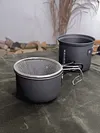 2Pcs Camping Cooking Pot Aluminum Alloy Backpacking Pot Gear for Trekking Hiking