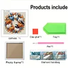 5D DIY Partial Special Shaped Drill Diamond Painting Halloween Wreath Art With Frame Kit 8x18cm