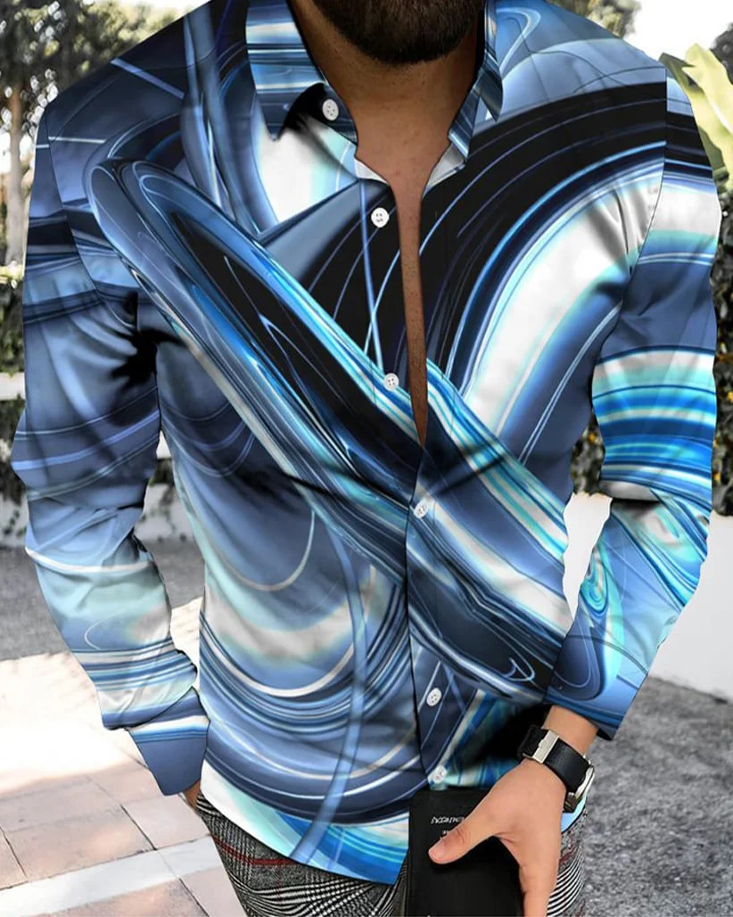 Suitmens Men's Geometric Phantom Long Sleeve Shirt 025