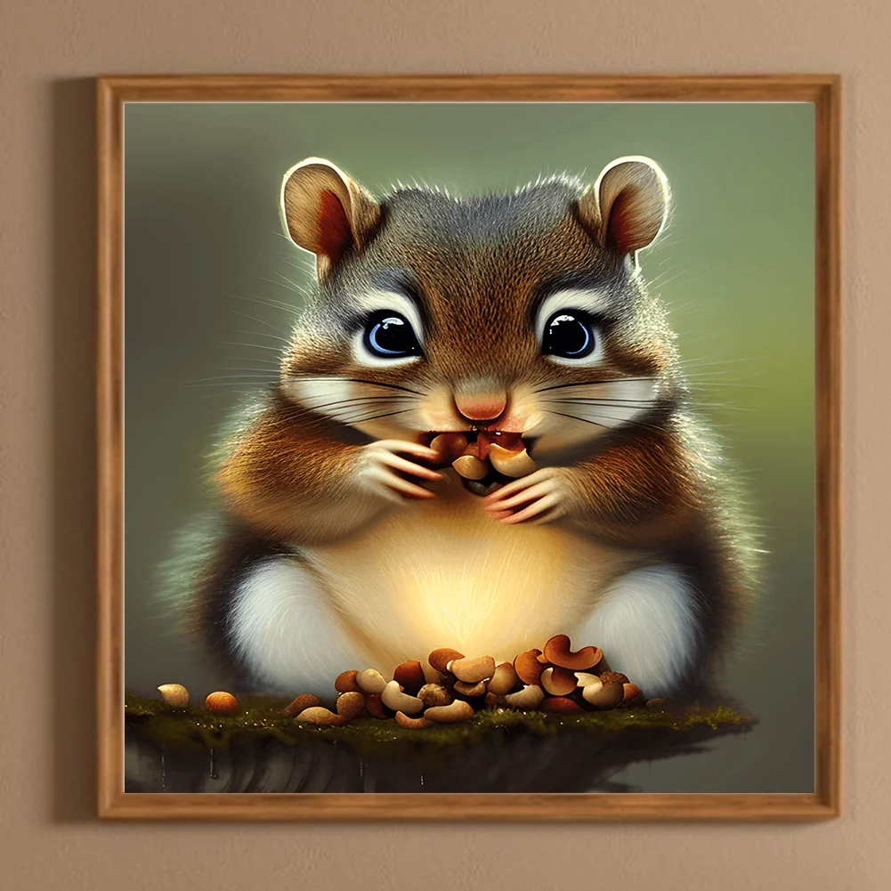Full Round Diamond Painting 30*30cm - Stealing Little Squirrel