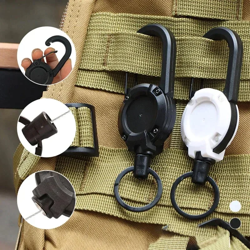 💥Outdoor Automatic Retractable Wire Rope Luya Tactical Keychain💥