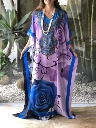 Casual Print Elegant Loose Kaftan Dress