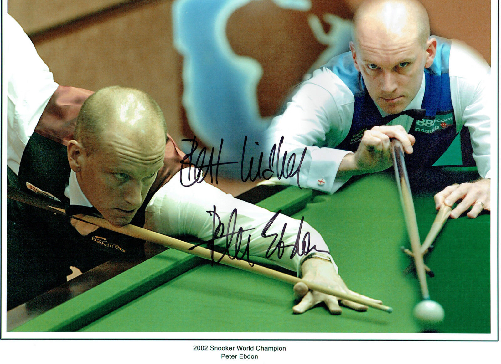 Peter EBDON Signed Autograph Large 16x12 SNOOKER Montage Photo Poster painting AFTAL COA