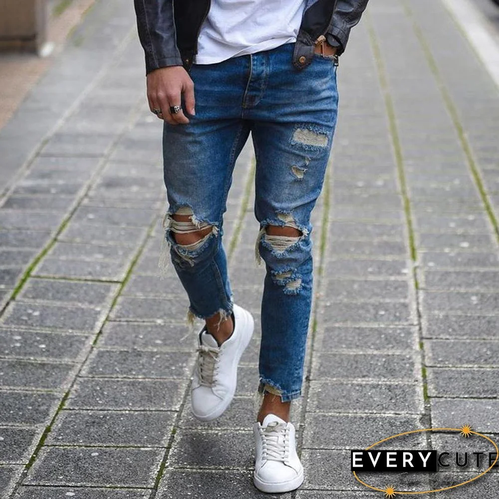 Men's Denim Ripped Pants