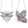 (US Local)2pcs Dragonfly Butterfly DIY Diamond Art Pendant Wall Decor for Home