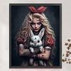 >SALE<Full Embroidery Cotton Thread 11CT Printed Scary Girl Bunny Cross Stitch 50x60cm