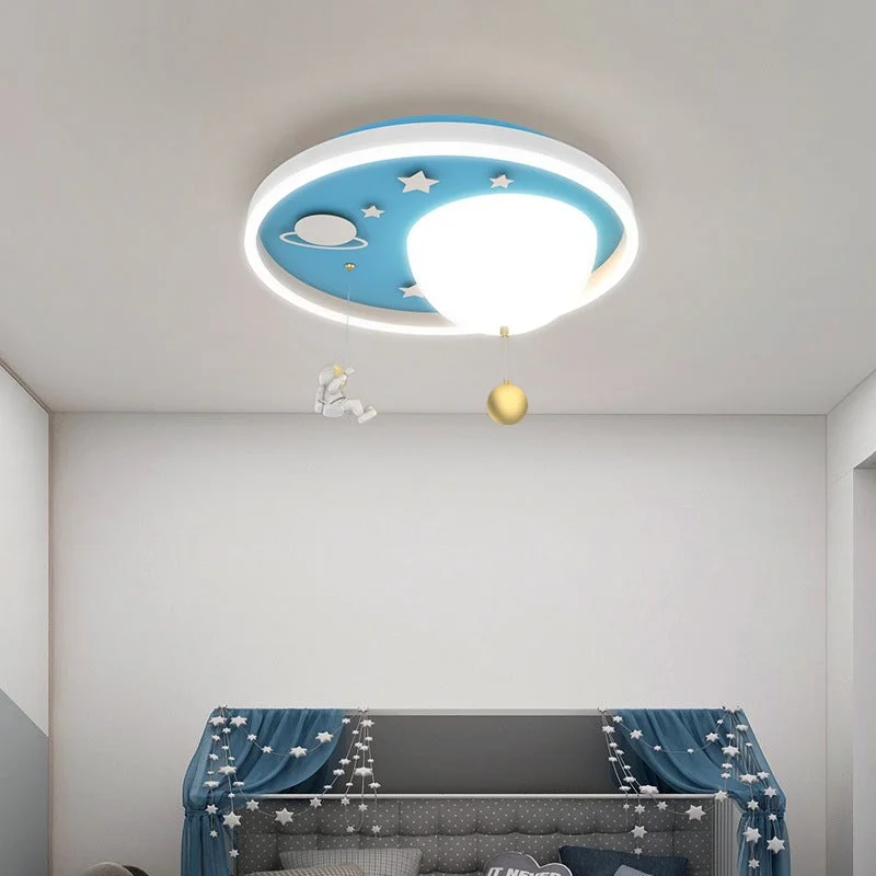 Children's Room Lamp LED Warm and Creative Circular Bedroom Lamp Ceiling Lamp