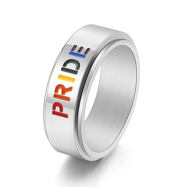 Pride Rainbow Rotatable Ring