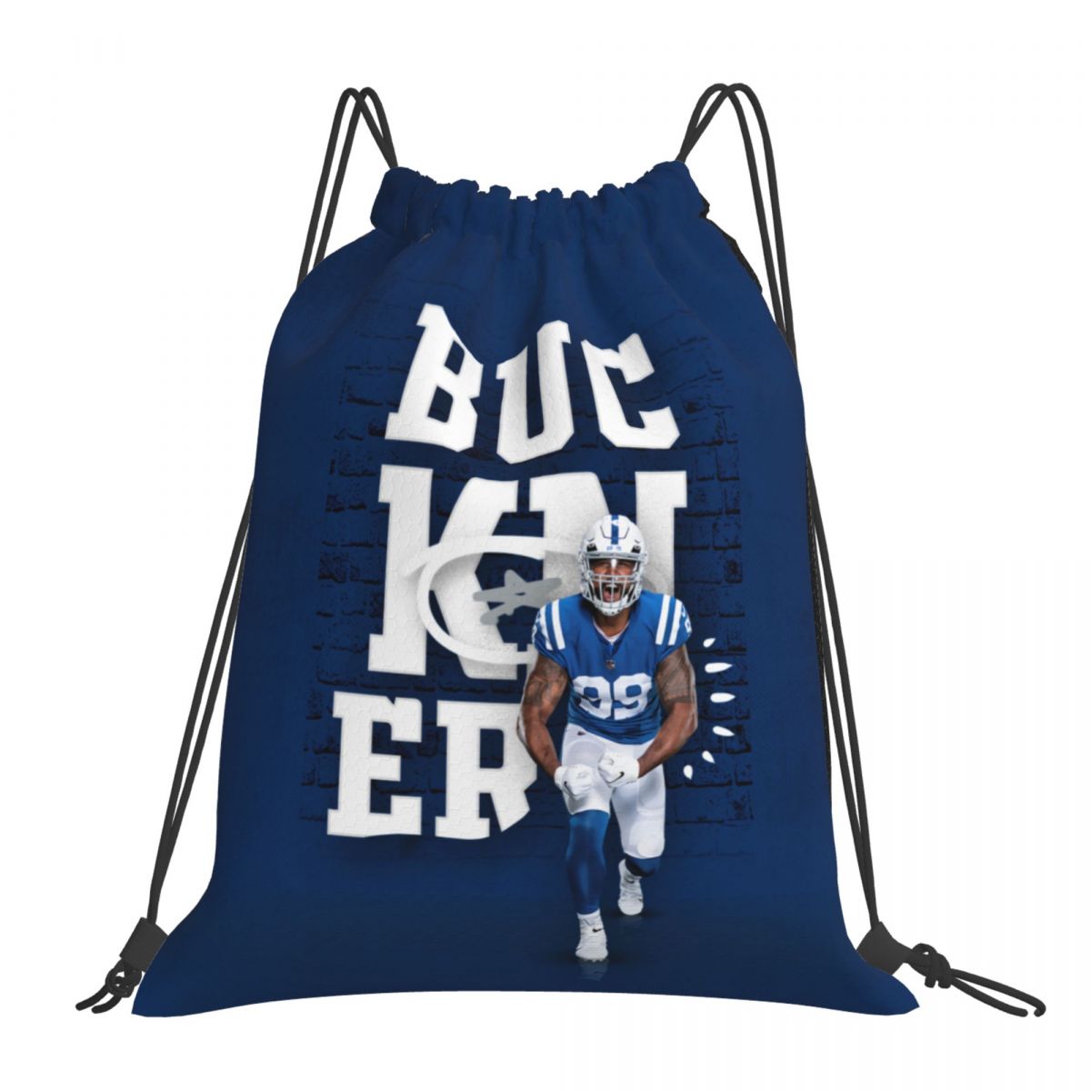Indianapolis Colts DeForest Buckner Foldable Sports Gym Drawstring Bag