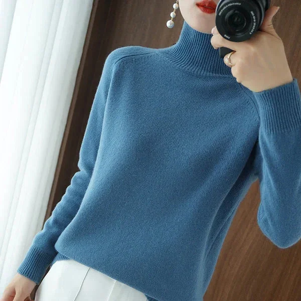 Women's Solid Turtleneck Knit Sweater (Buy 2 Vip Shipping)