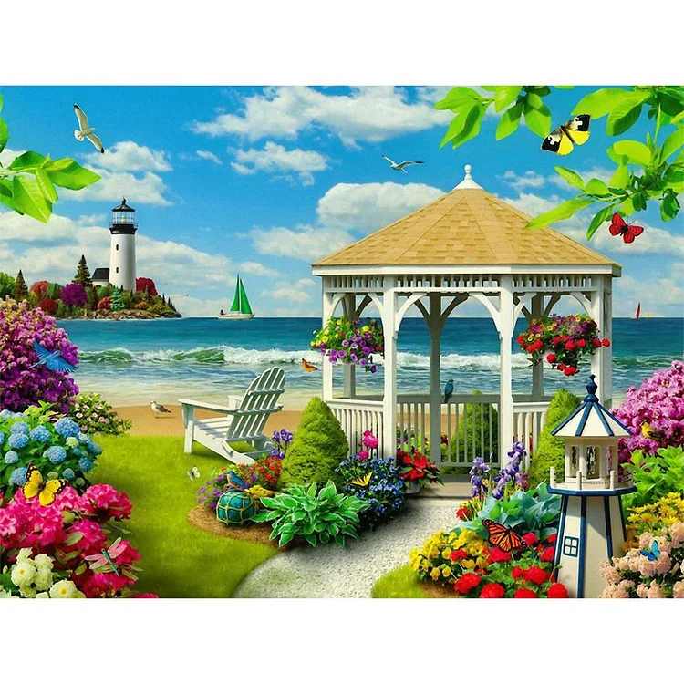Cartoon View Round Full Drill Diamond Painting 40X30CM(Canvas) gbfke