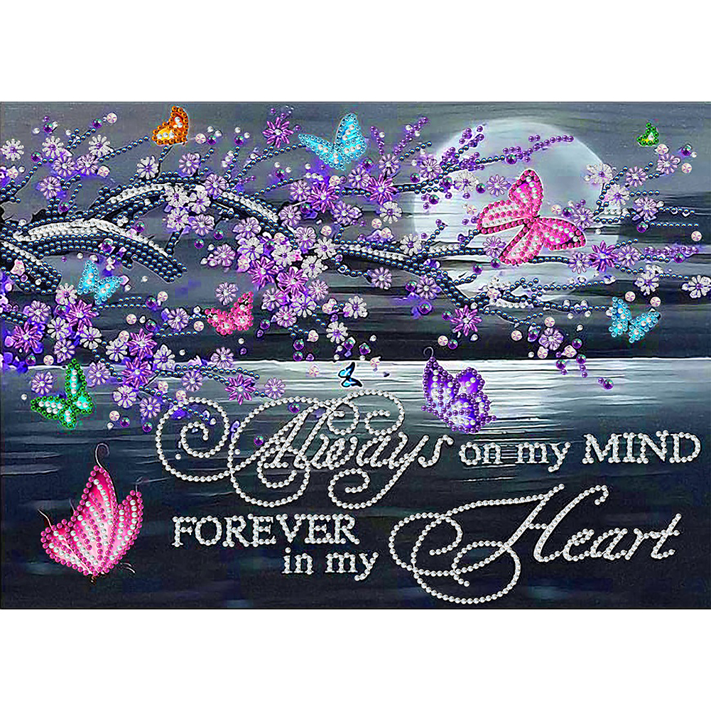 

Always In My Mind Forever On My Heart Butterfly Quotes - Special Shape Diamond Painting - 40*30CM, 501 Original