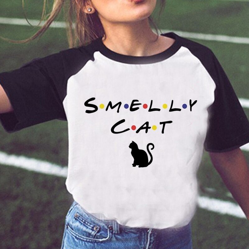 Tv Shirt Cat Shirt Funny T-Shirt Women Tv Show Smelly Cat Printed T Shirt Summer Fashion Casual Girl And Female Top Tee