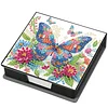 5D Butterfly DIY PU Diamond Painting Notecard Box with 160 Sheets Paper Holder