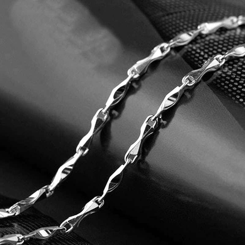Ingot chain necklace men and women silver plated Korean version plated jewelry short clavicle chain Techwear Shop
