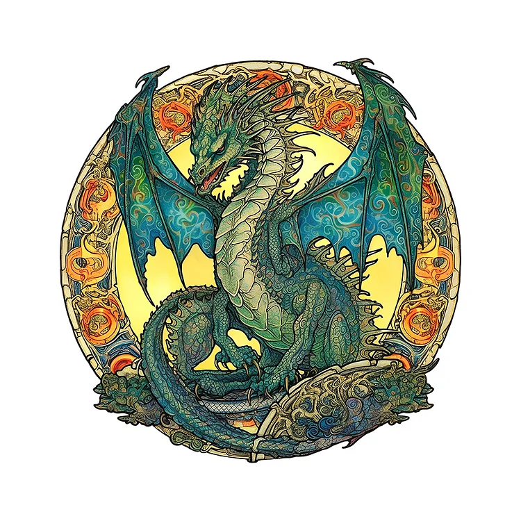 Ericpuzzle™ Dragon Wooden Jigsaw Puzzle