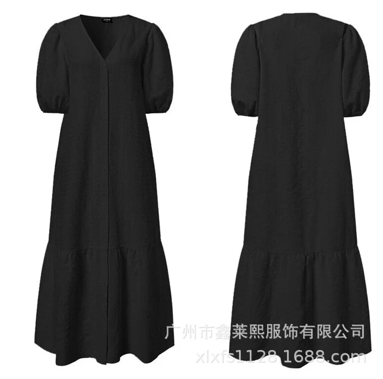 2021 Women's Retro Fashion Temperament Women's Textured Dress