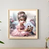 Vie d’animaux de compagnie fille-plein diamant rond peinture-30 * 30cm