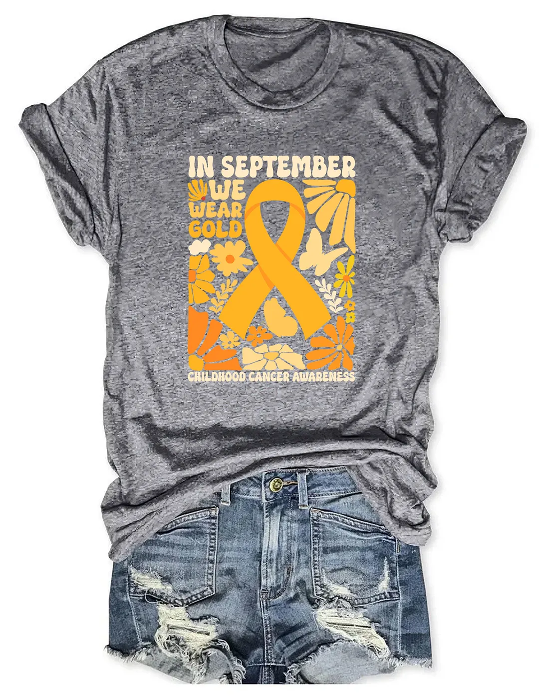 In September We wear Gold Childhood Cancer Awareness T-shirt
