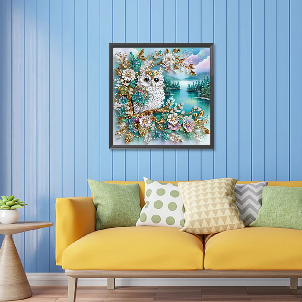 Diamond Painting - Partial Special Shaped Drill - Owl(Canvas|30*30cm)